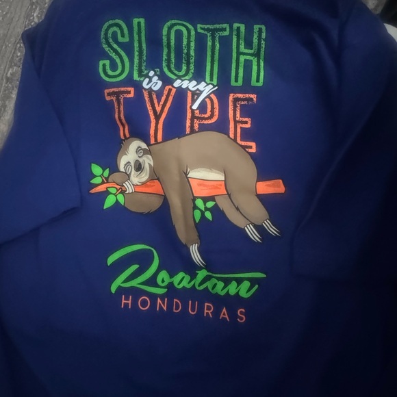 Roatan Men’s Blue Sloth Graphic Tee - Picture 2 of 3